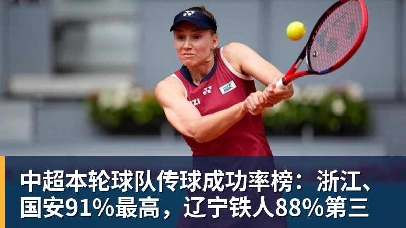 华体会体育中超本轮球队传球成功率榜：浙江、国安91%最高，辽宁铁人88%第三